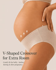 Multi-Pack Seamless Pure Cotton Low Waist V-Shaped Maternity Antibacterial Briefs