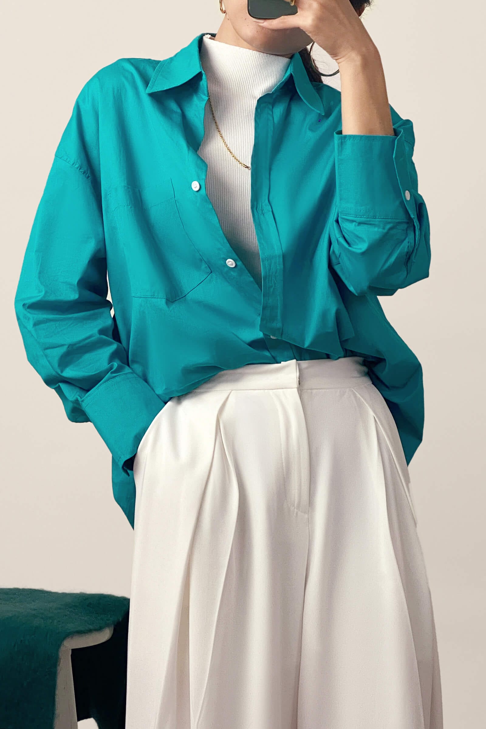 White Basic Ribbed Knit Mock Neck Sweater