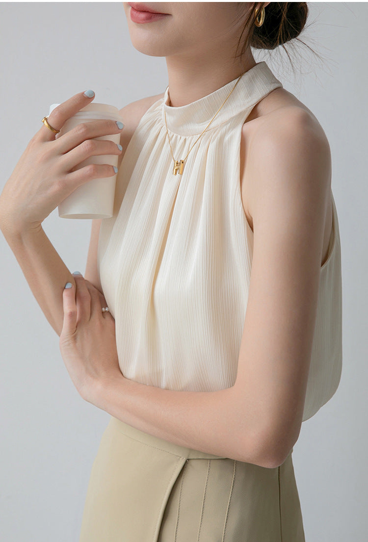 Halter Neck Suspender Sleeveless Vest.