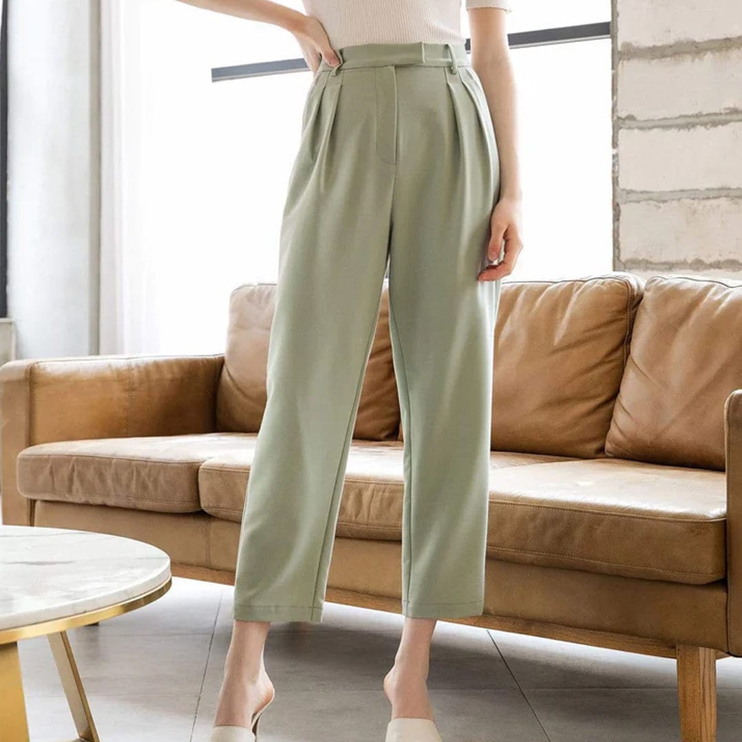 Everly Pistachio Cuffed Trousers