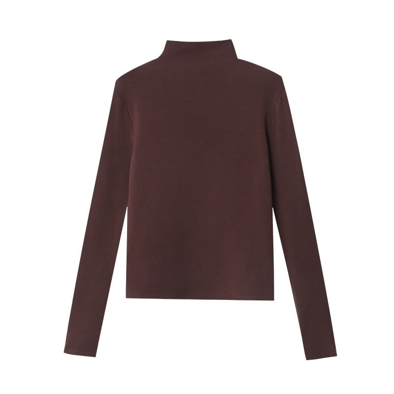 Pipe Half-Neck Comfortable Slim T-Shirt