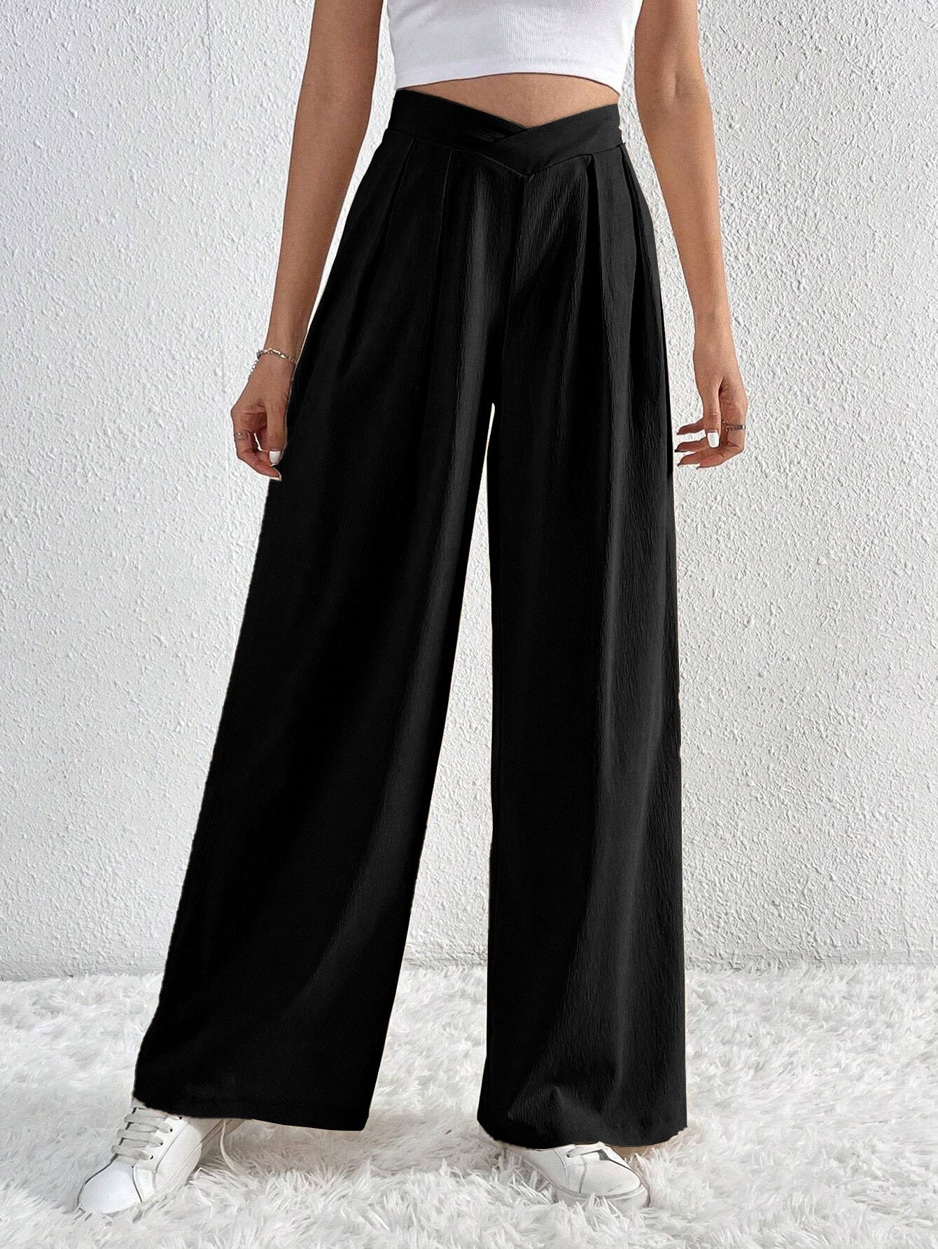 Pleated Casual Wide Leg Pants