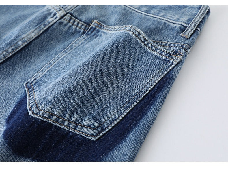 High Waist Wide-Leg Straight Jeans