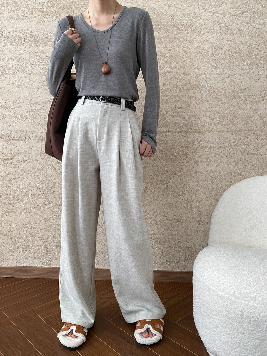 Simple Goose Egg Collar Slim Shoulder T-shirt Bottoming Shirt