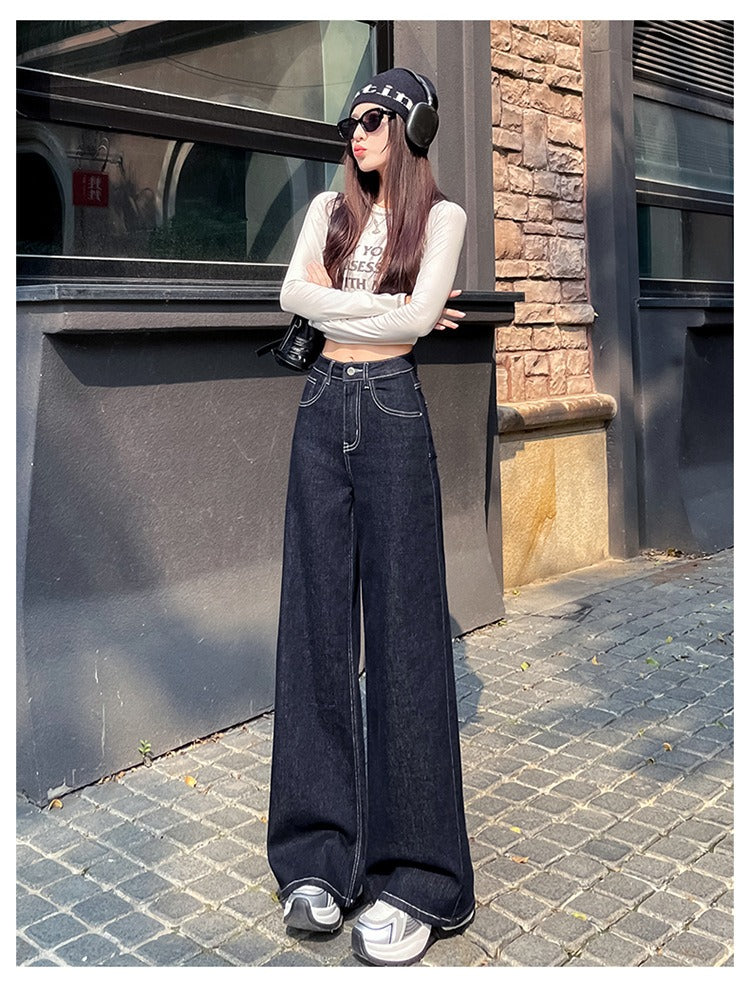High-Waist Wide Leg Denim Jeans for Women