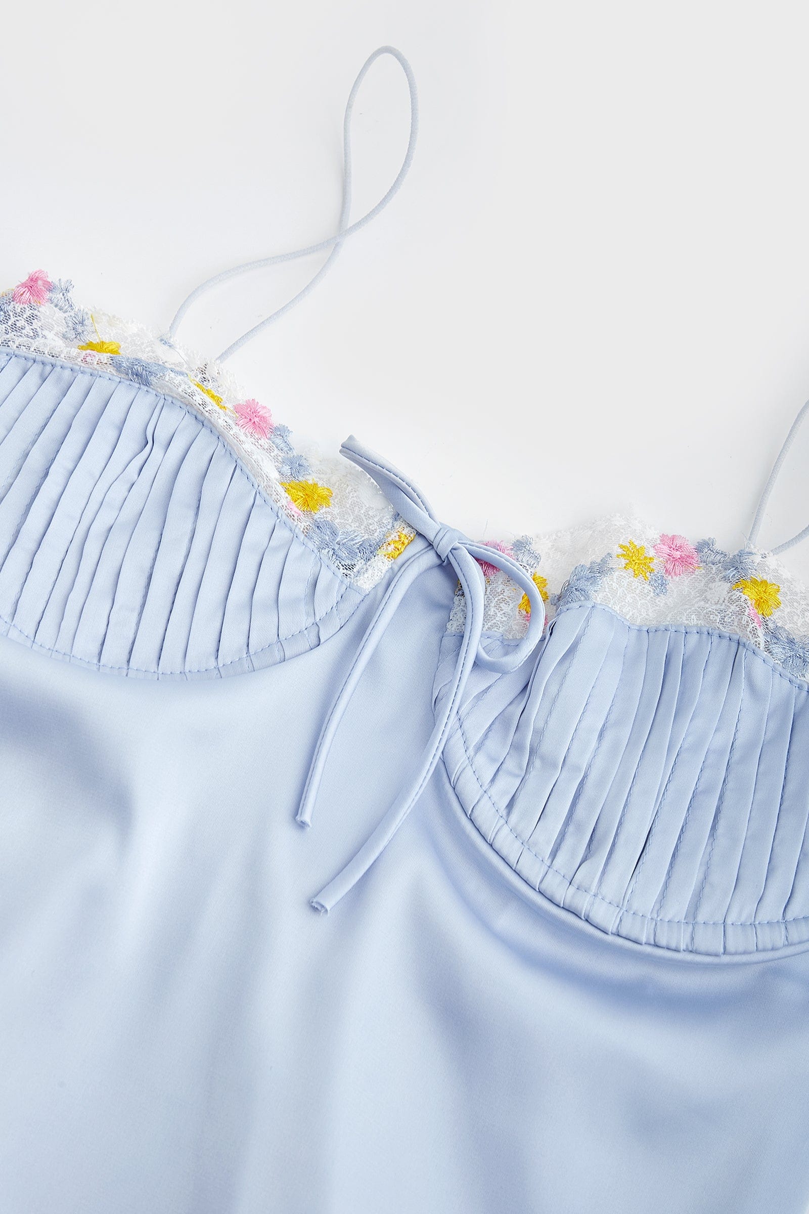 Emmylou Light Blue Halter Mini Dress