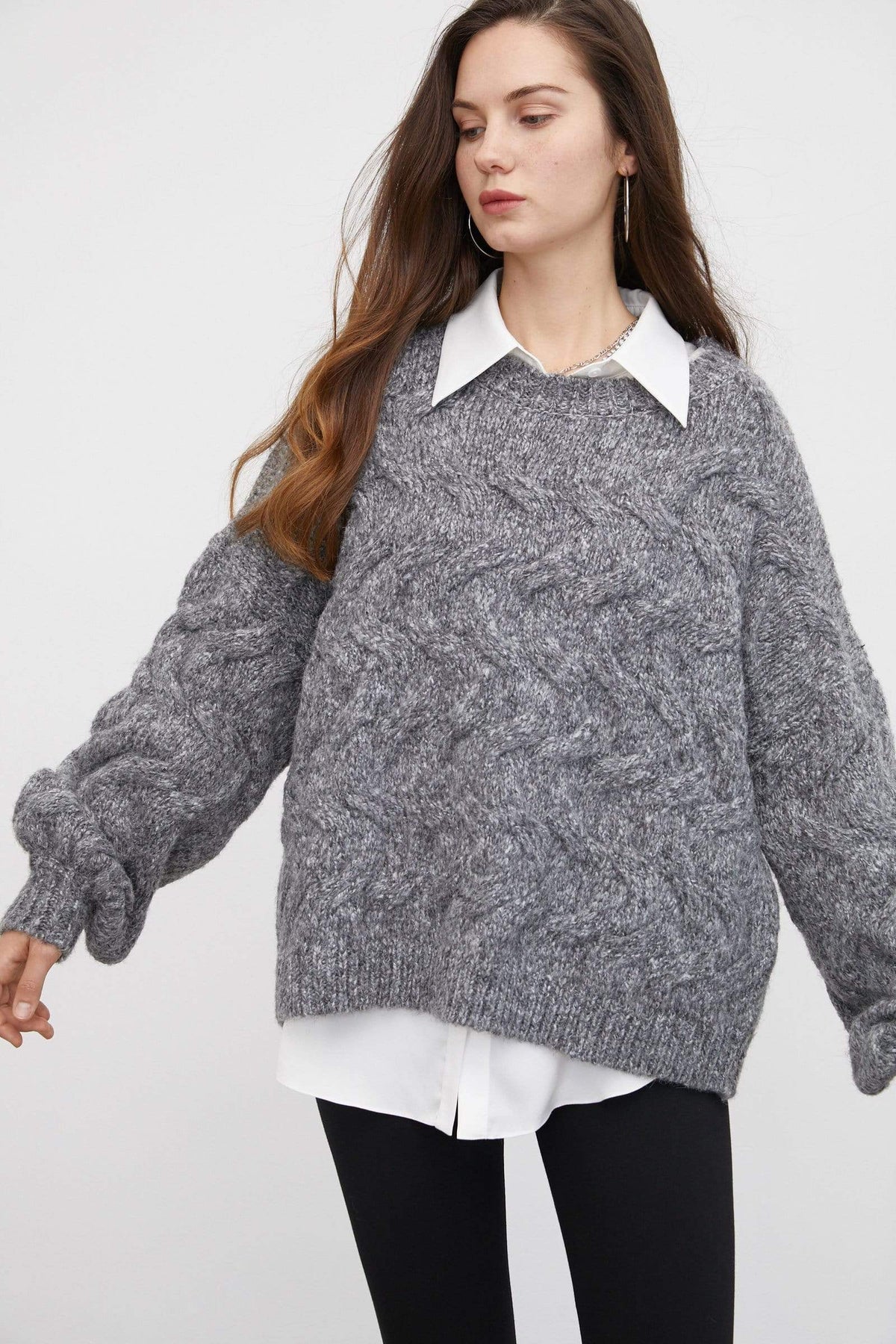 Maeve Charcoal Chunky Sweater