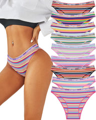 Cotton Underwear for Women Cheeky High Cut Breathable Stretch Ladies Hipster Bikini Panties Pack S-XL
