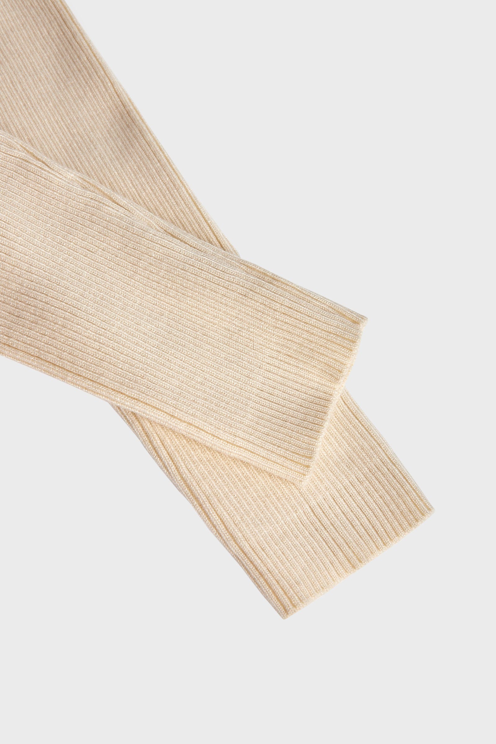 Ivory Ribbed Contrast Trim Sweater