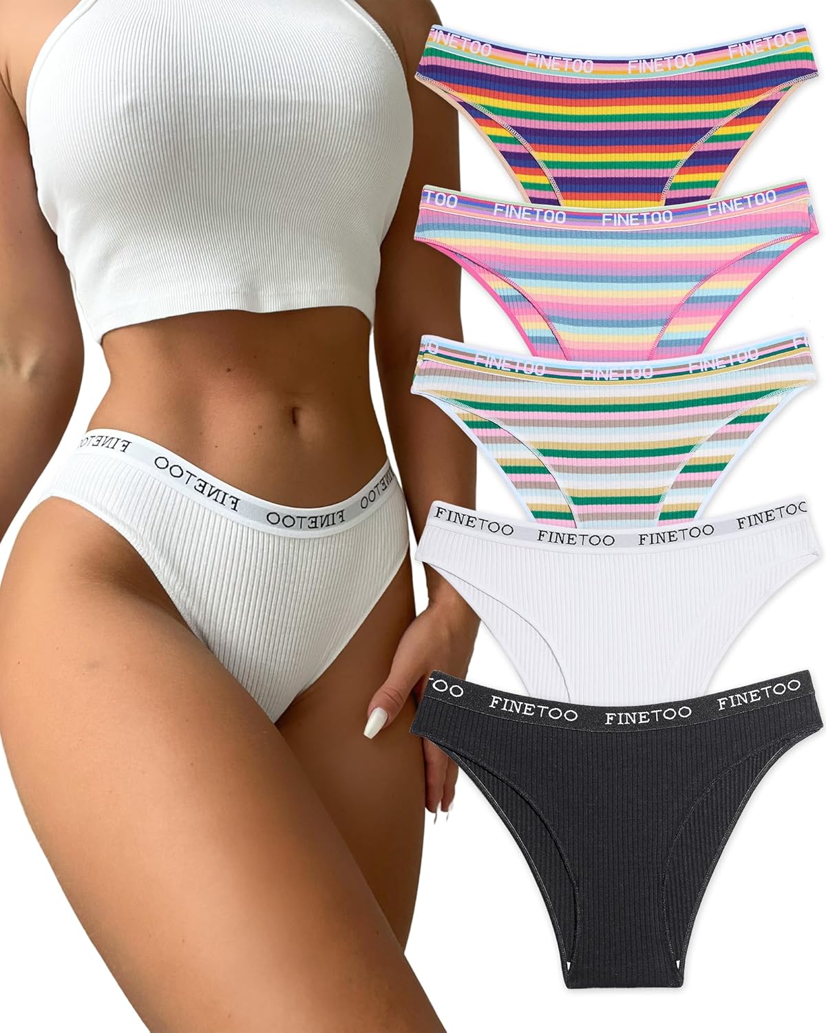 Cotton Underwear for Women Cheeky High Cut Breathable Stretch Ladies Hipster Bikini Panties Pack S-XL