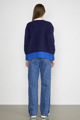 Daliyah Midnight Blue Contrast Cardigan