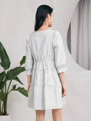 V-Neck Mini Dress With Bow