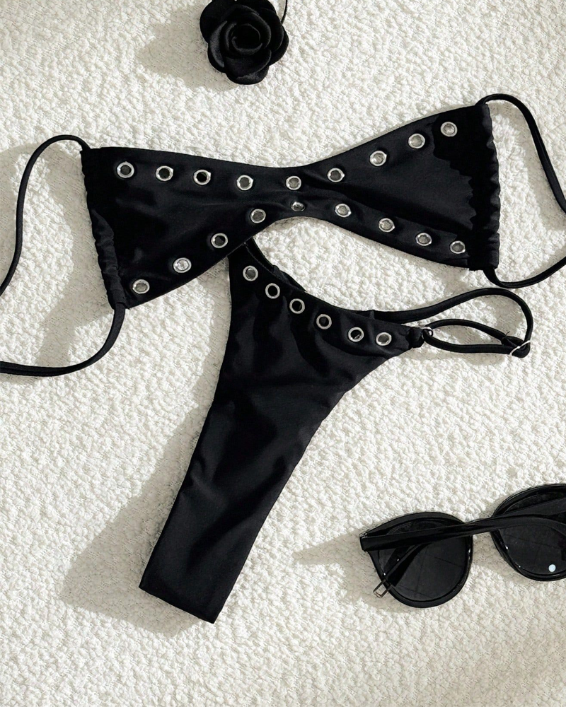 Mini Bandeau Backless Tie-Side Bikini