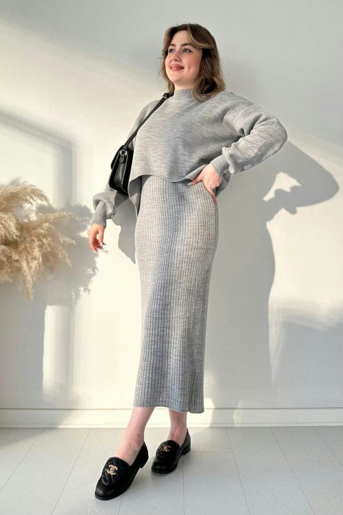 Short Sweater Knit Dress Set