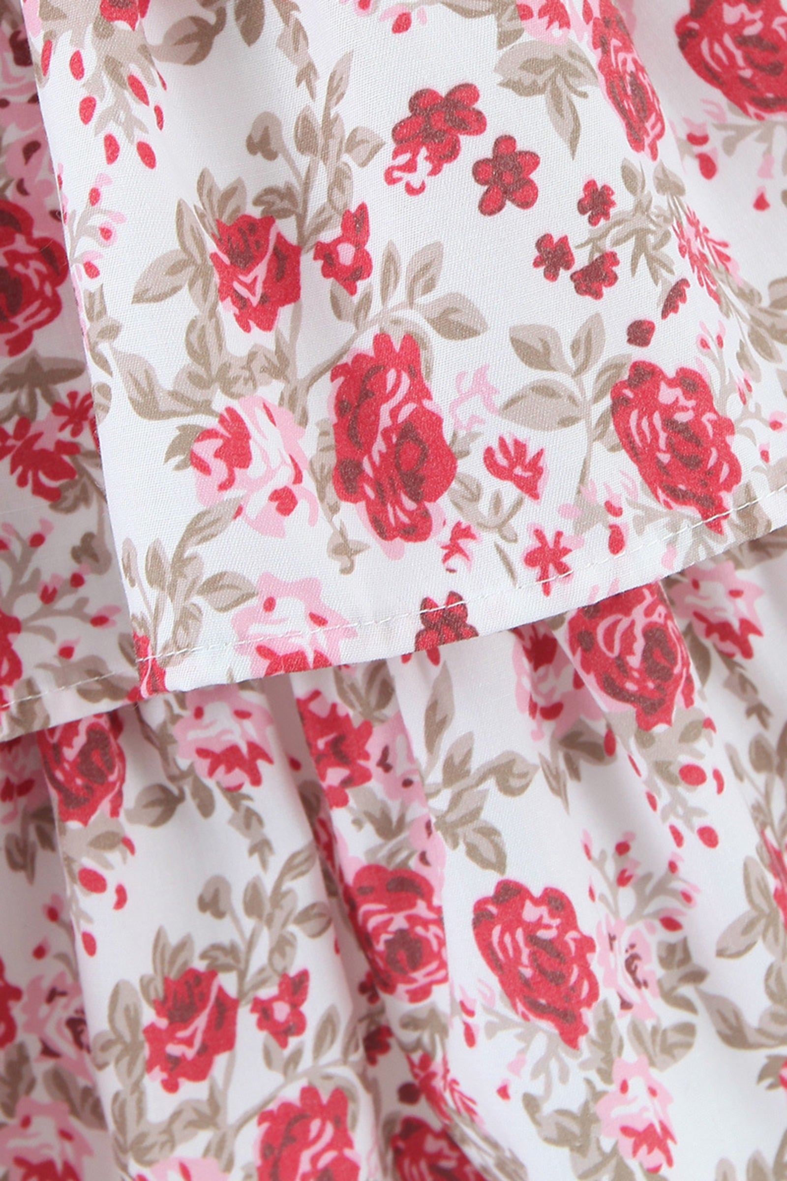 Pink Floral Print Tiered Bustier Mini Dress