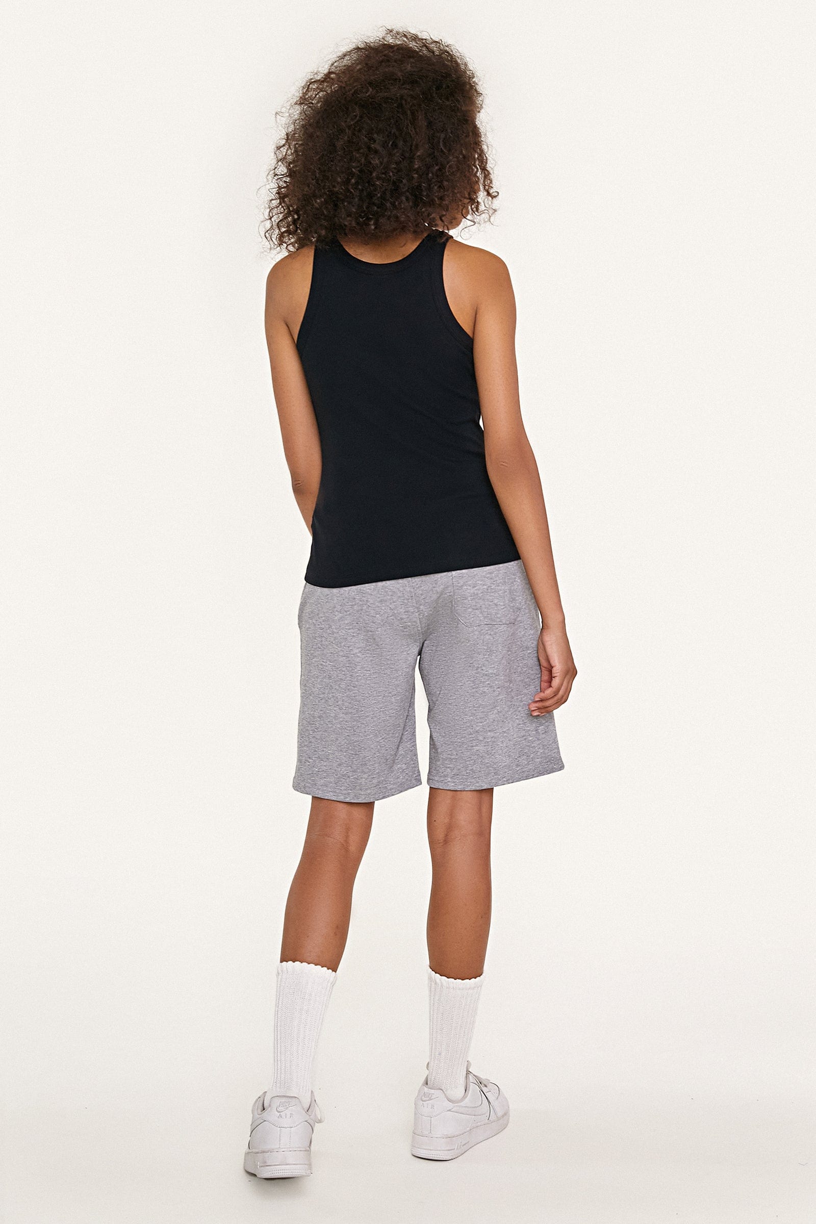 Women's Light Grey Drawstring Longline Cotton Sportswear