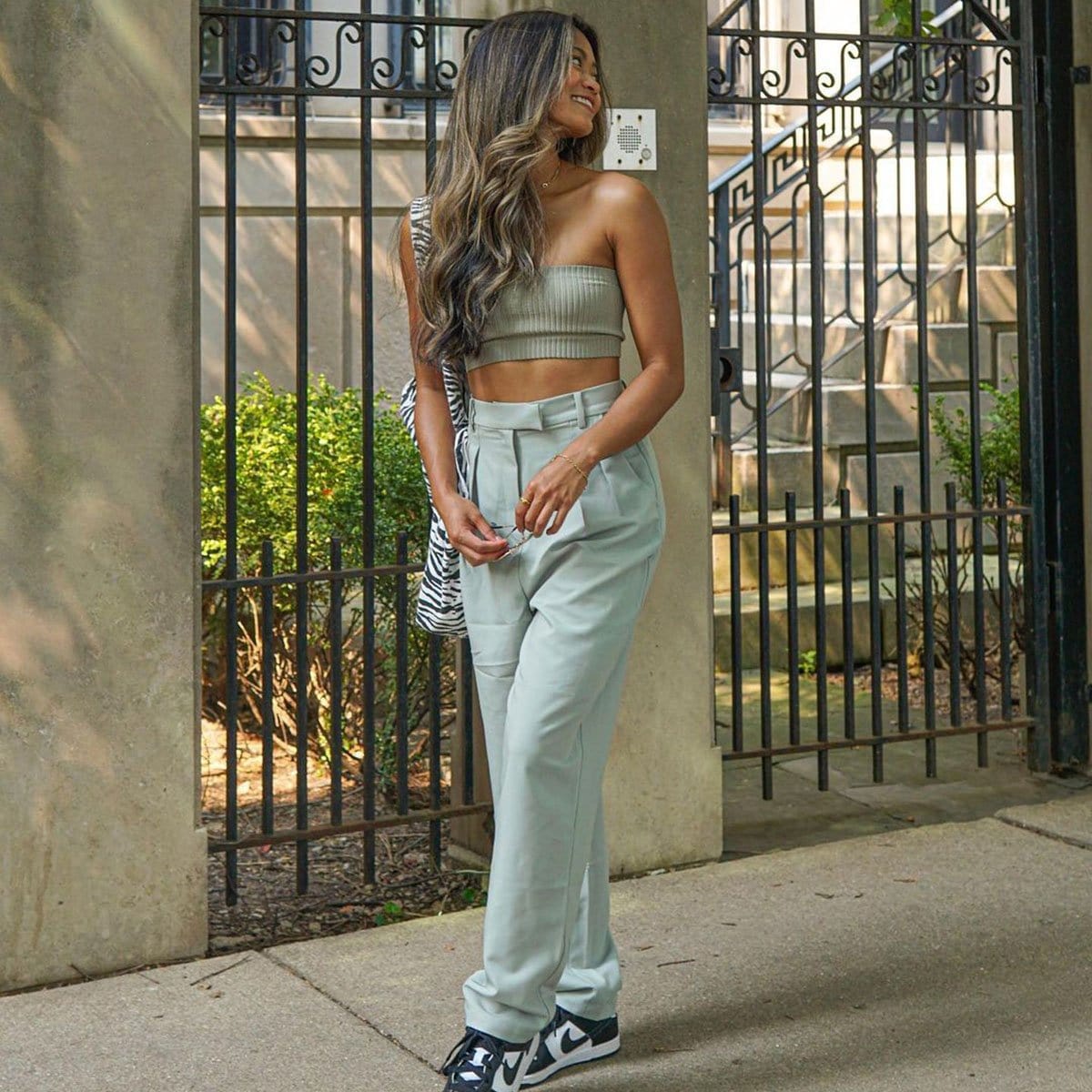 Everly Pistachio Cuffed Trousers