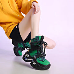8CM High Platform Leather Ankle Boots