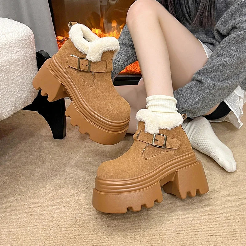 8CM High Quality Platform Warm Snow Boots