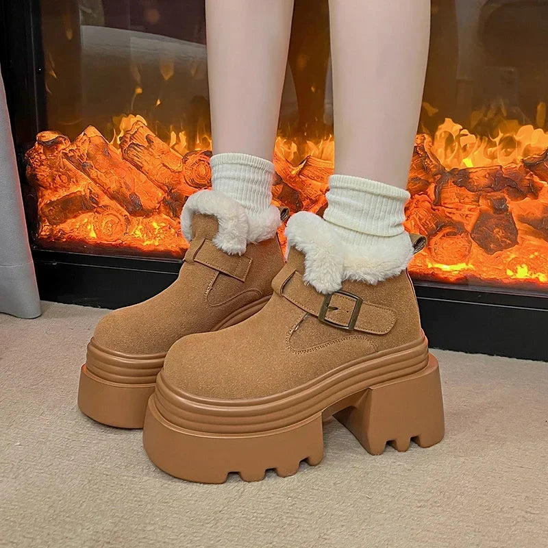 8CM High Quality Platform Warm Snow Boots