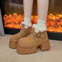 8CM High Quality Platform Warm Snow Boots