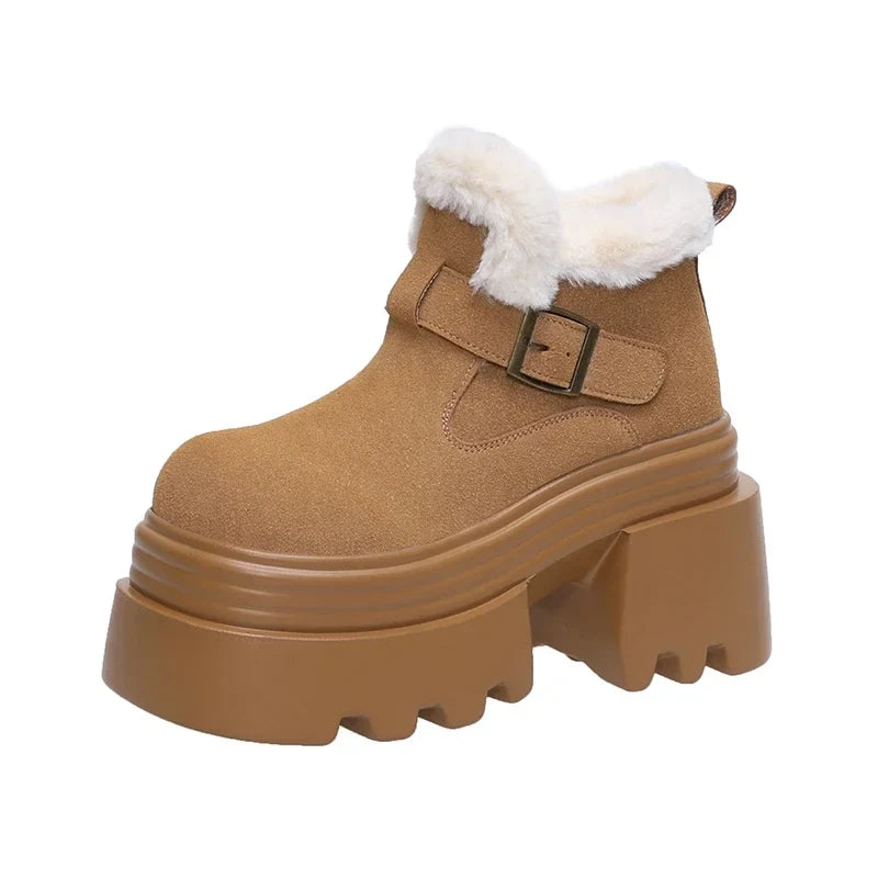 8CM High Quality Platform Warm Snow Boots