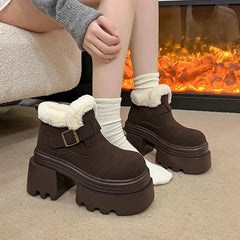 8CM High Quality Platform Warm Snow Boots