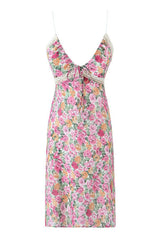 Wonderfully Refined Floral Print Lace Mini Dress