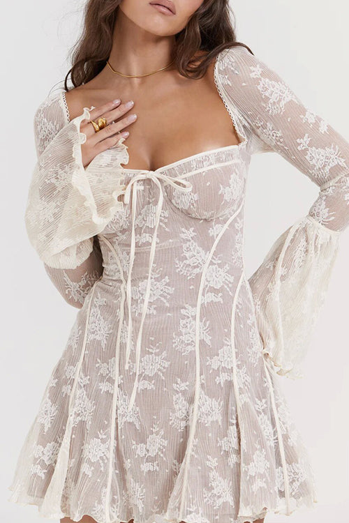 Days of Beauty Lace Long Sleeve Mini Dress - 3 Colors