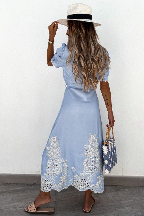 Exceptionally Pristine Embroidery Maxi Dress - 2 Colors