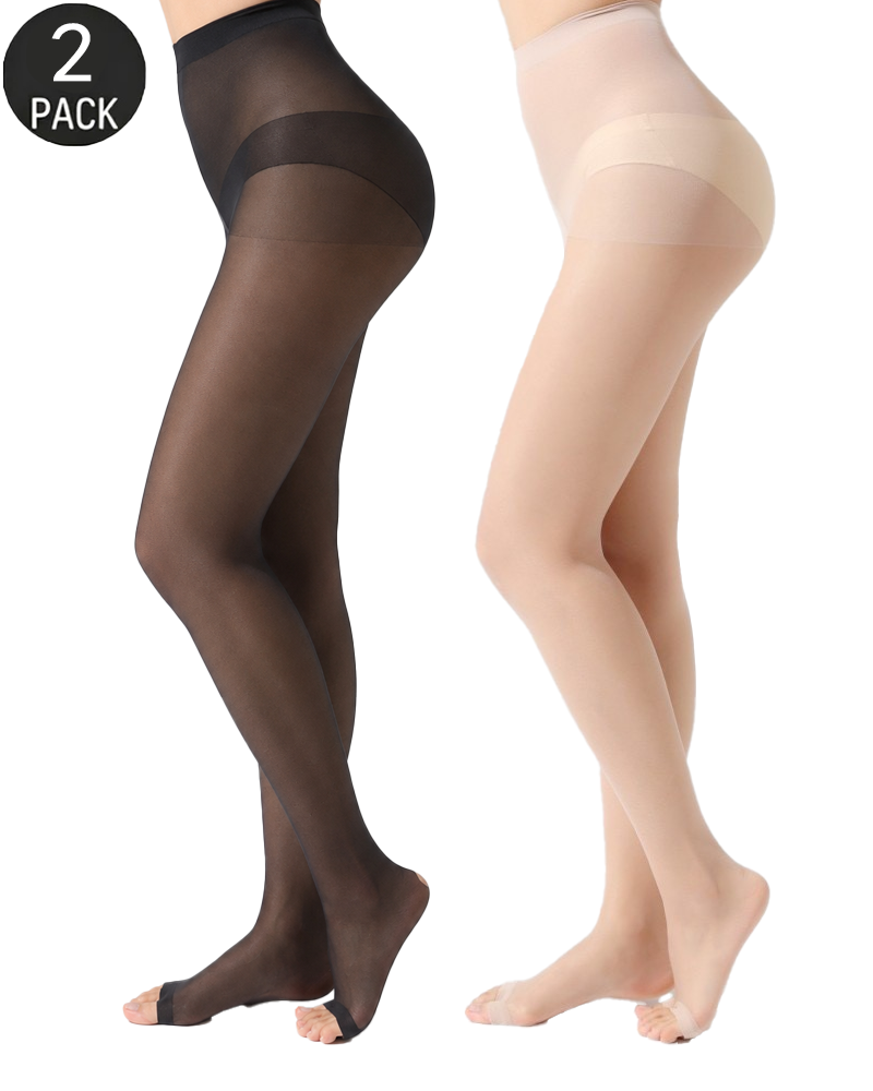 Ultra-Thin Open-Toe Sheer Pantyhose