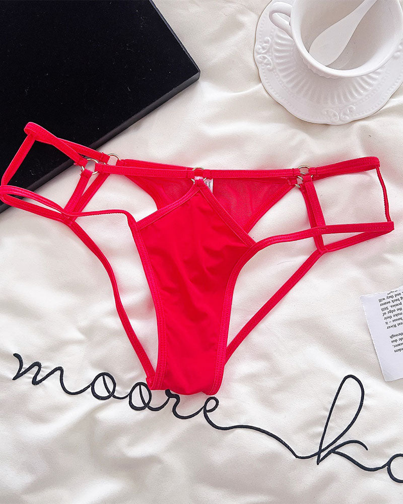 Cutout Crossover Strap Thongs