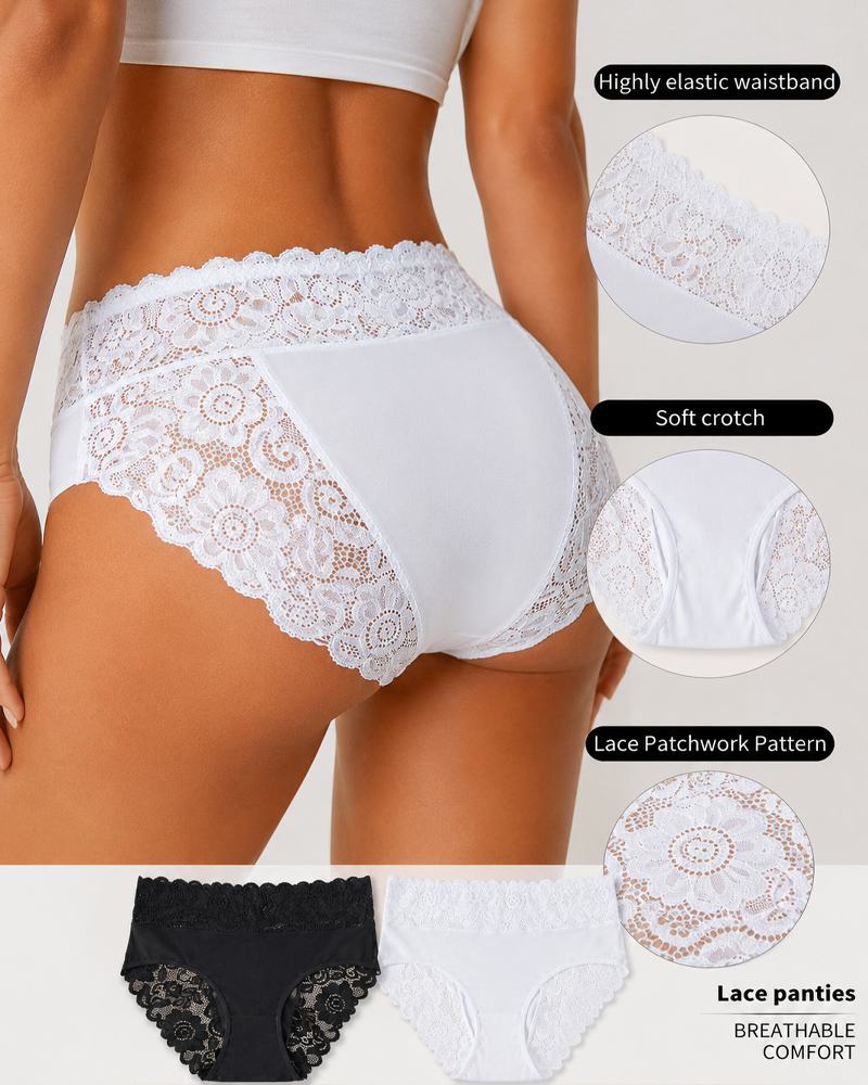5-Pack Floral Lace High Elasticity Breathable Briefs
