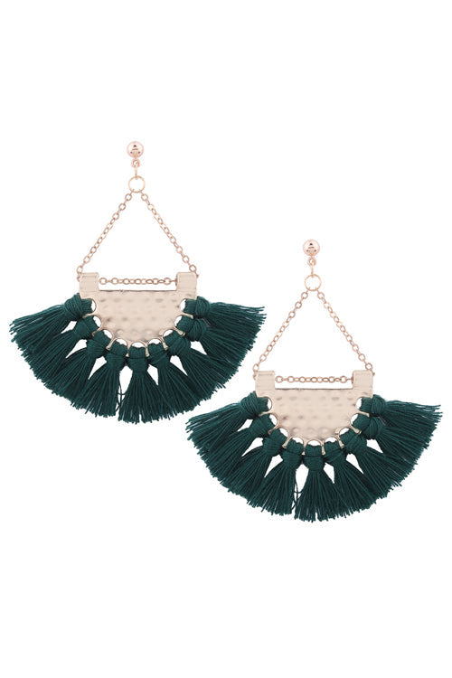 Metallic Tassel Sector Earrings