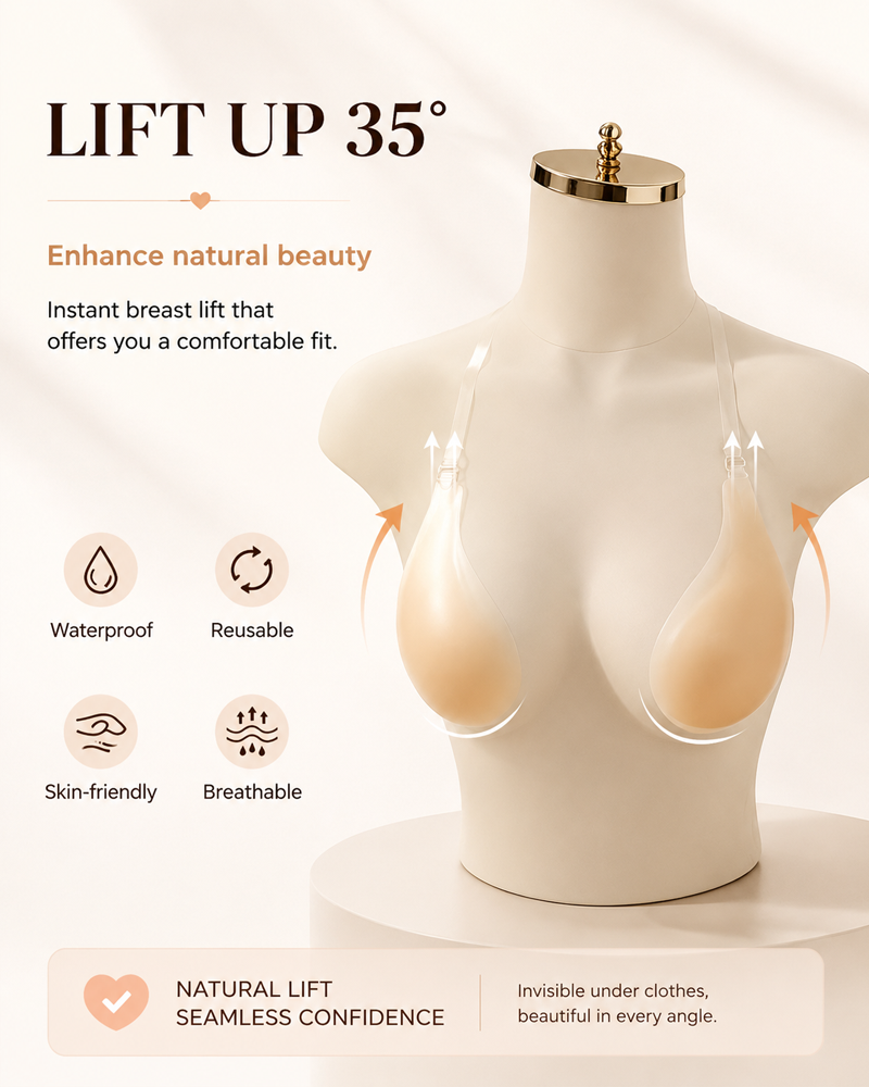Halter Neck Teardrop Silicone Lift-Up Invisible Bra