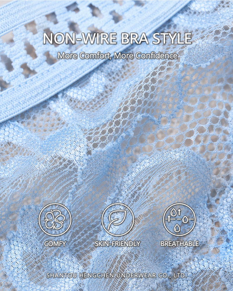 Multiple-Pack Lace Mesh Metal Buckle Decoration Thongs