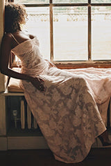 Fishbone halter dress crushed flower dress