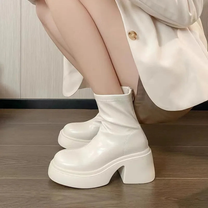 8cm High Platform Boots