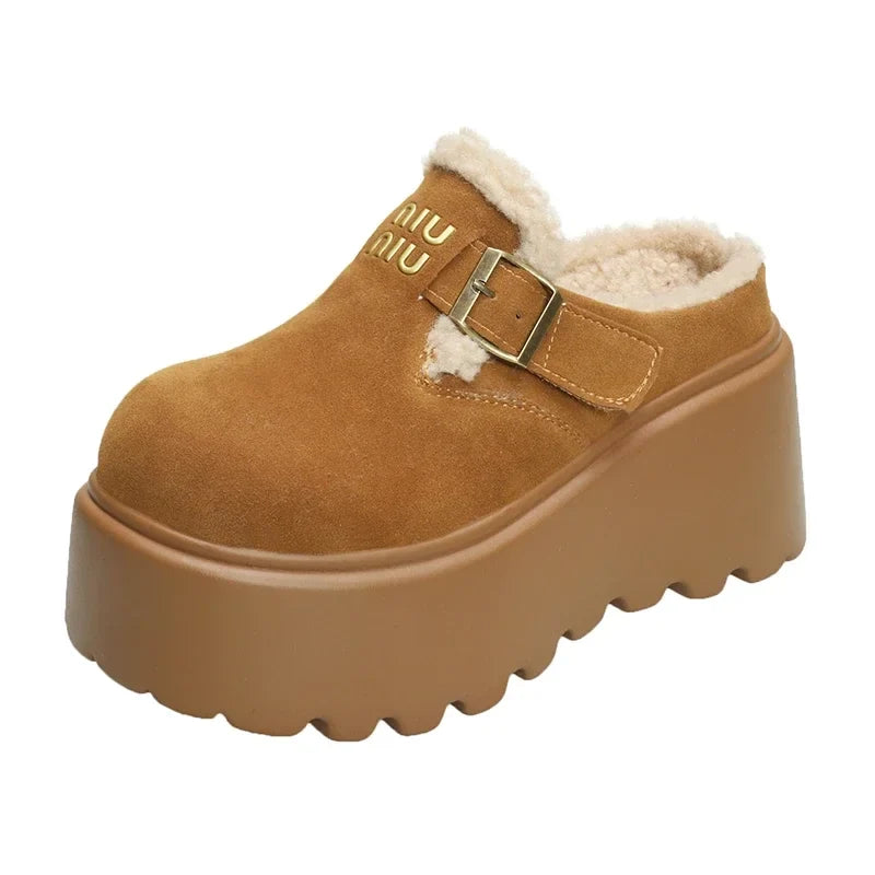 8cm High Winter Platform Slippers