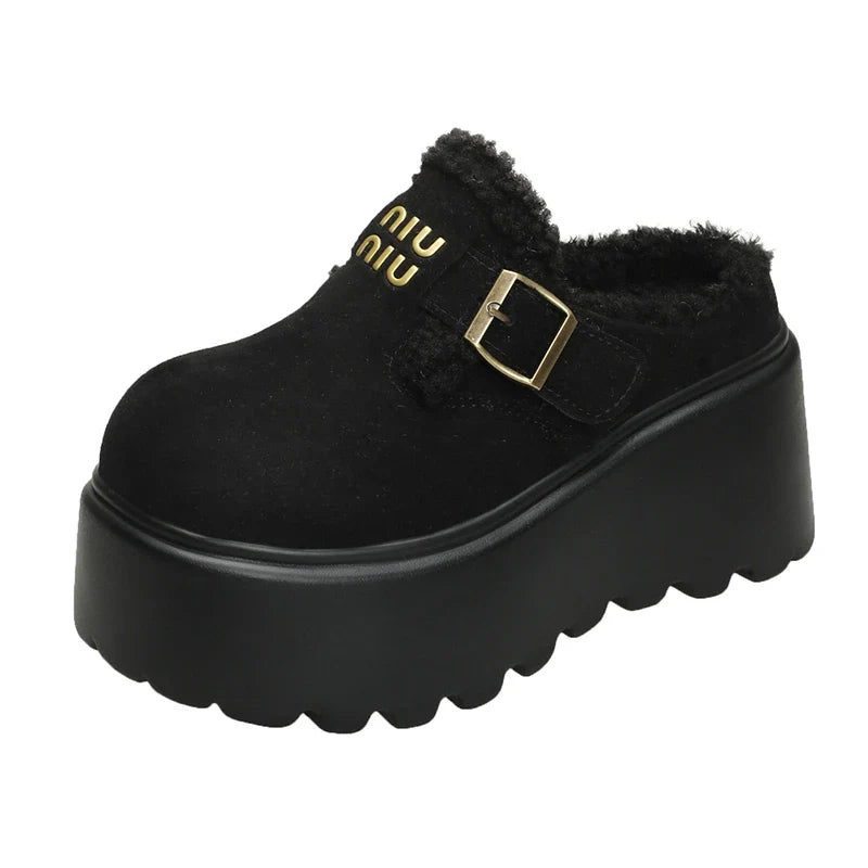 8cm High Winter Platform Slippers