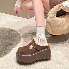 8cm High Winter Platform Slippers