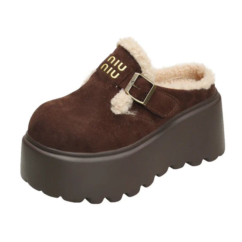 8cm High Winter Platform Slippers