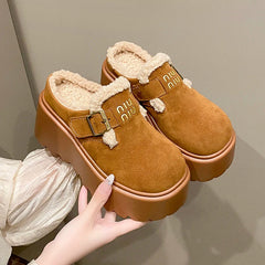 8cm High Winter Platform Slippers