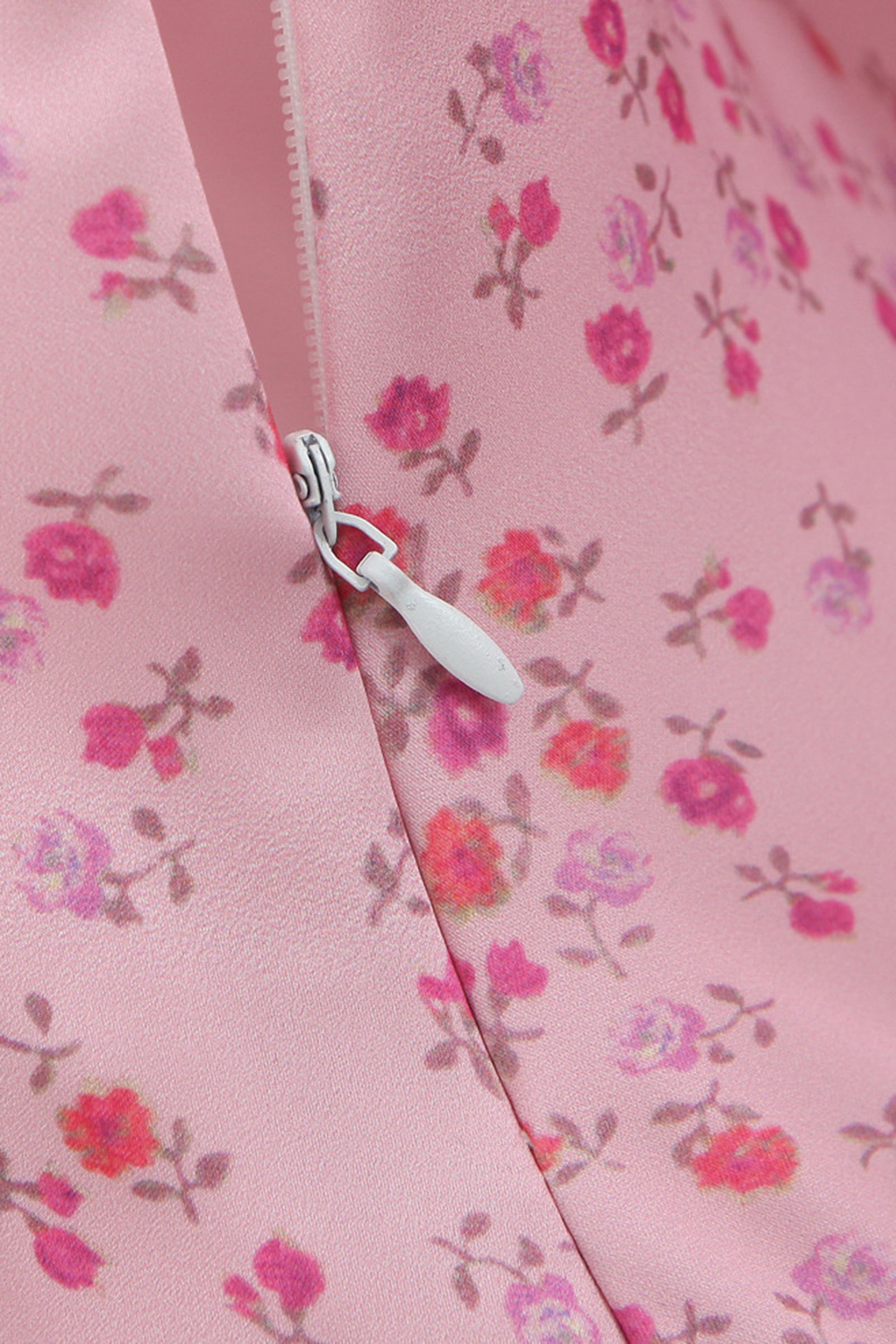 Pink Floral Print Balloon Sleeve Tiered Mini Dress