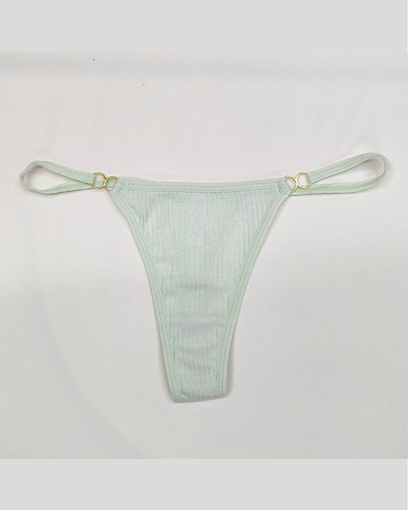 Cotton Threaded T-Pants Women's Low Waist Hip Lifting Fitness High Fork Fashionable Thong