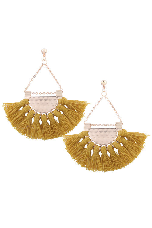 Metallic Tassel Sector Earrings