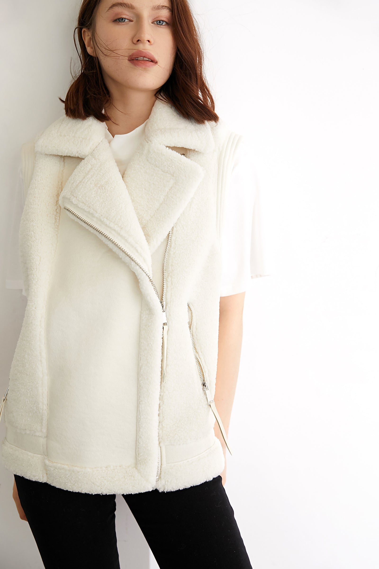 Evans Beige Teddy Vest