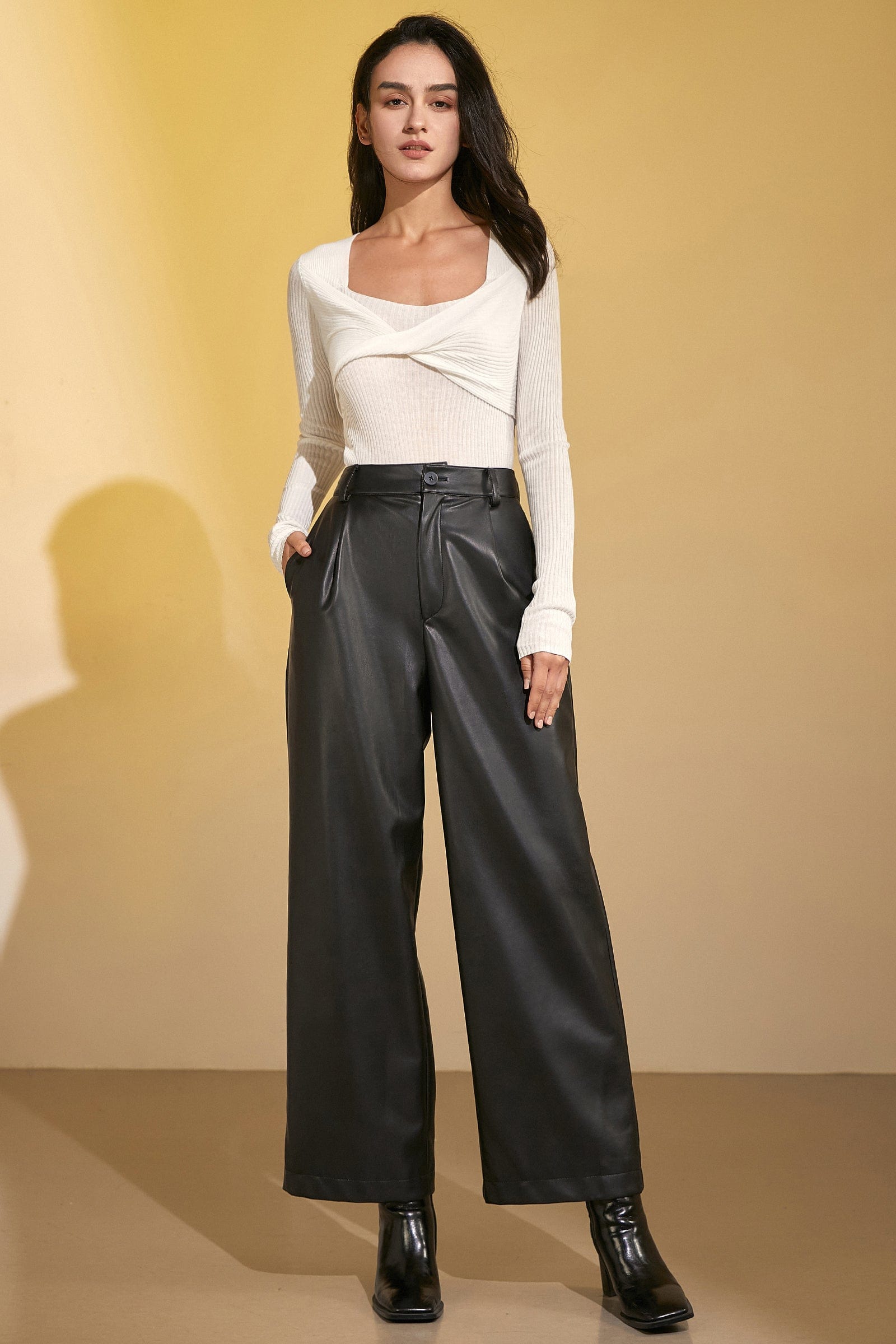 White Premium Wool Twisted Sweater