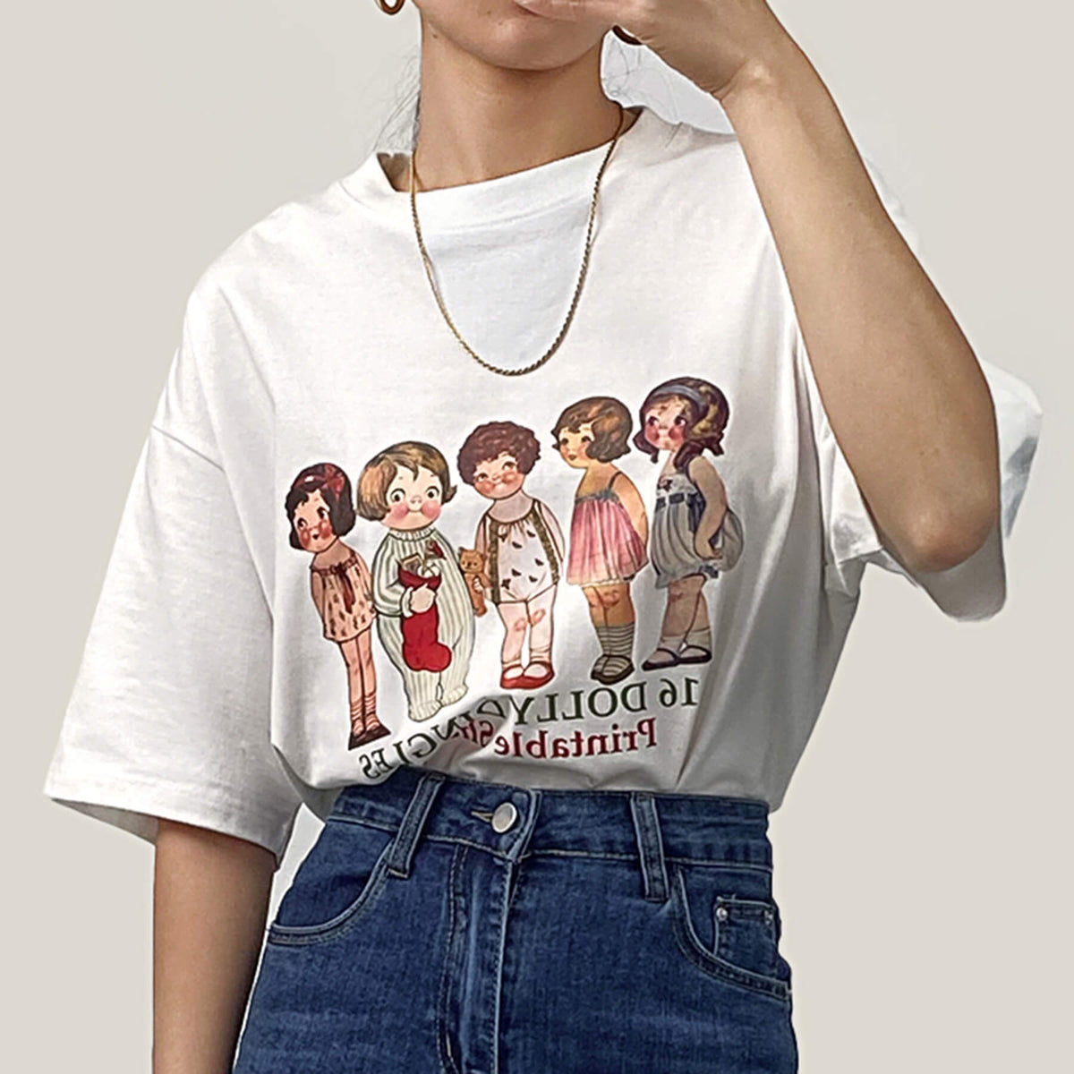 White Relaxed Fit Graphic T-shirt