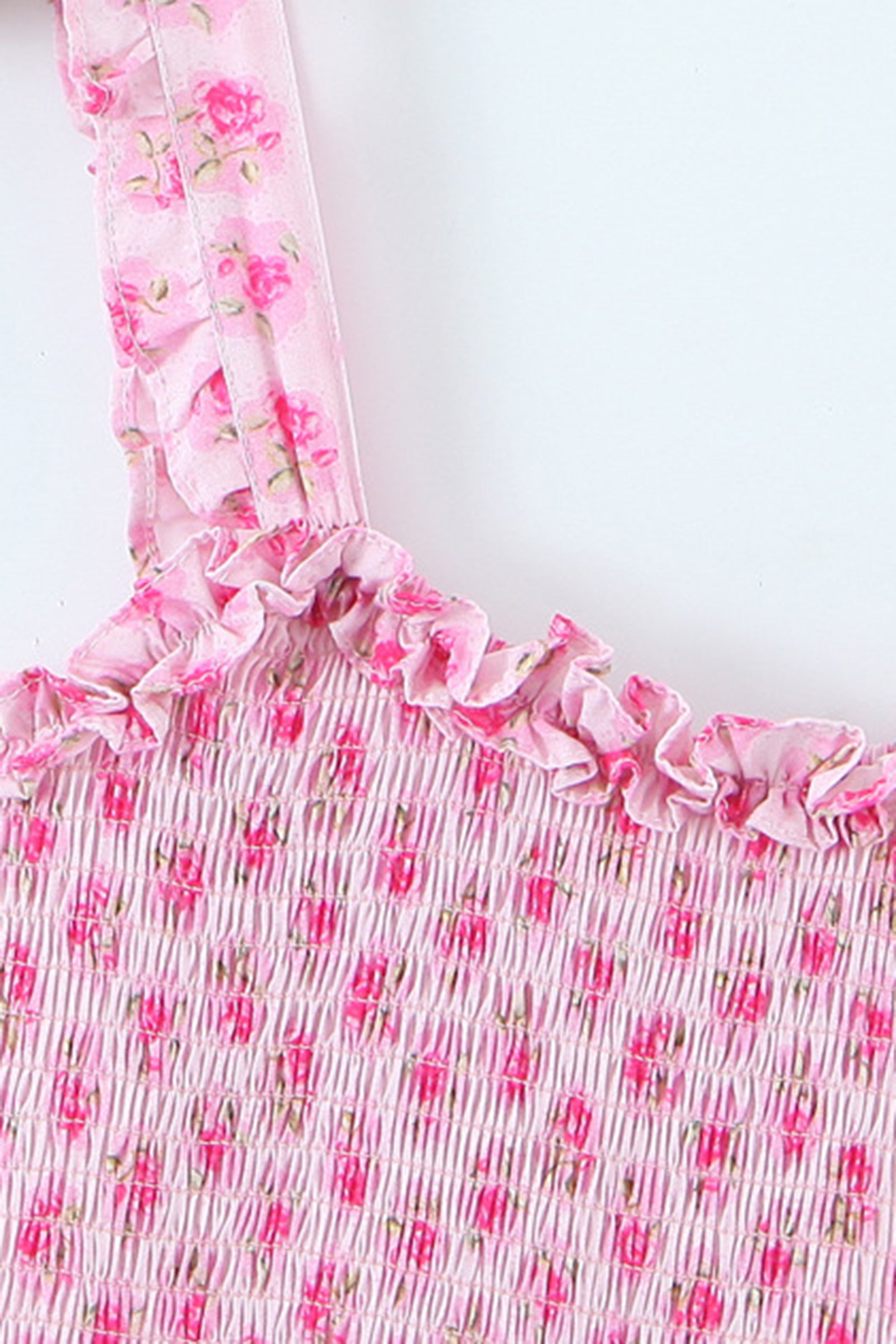 Pink Ruched Bodycon Ruffled Mini Dress